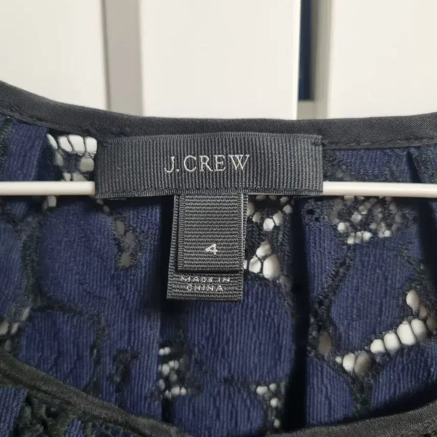 [BUNJANG] J.Crew Dark Navy Lace Short-Sleeve Blouse - Size Small (4) / 제이크루 다크네이비 레이스 반팔 블라우스 4사이즈 스몰