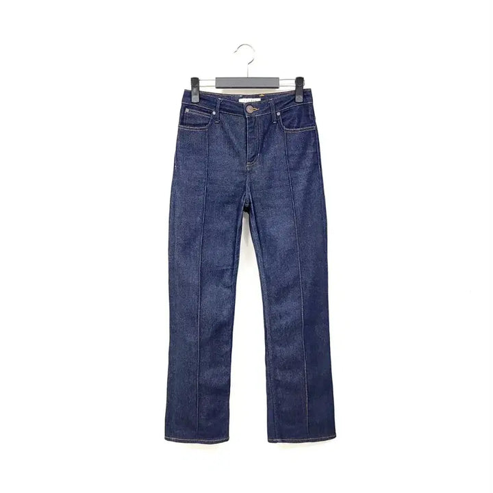 [BUNJANG] Sandro Double Stitch Slim Straight High-Waist Raw Denim Jeans / +산드로 더블스티치 슬림스트레이트 하이웨스트 생지 데님 Y906