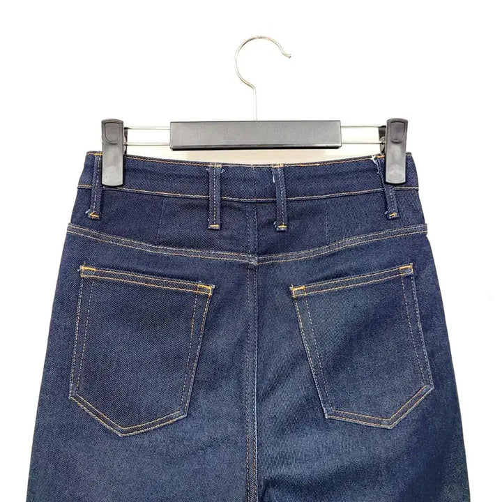 [BUNJANG] Sandro Double Stitch Slim Straight High-Waist Raw Denim Jeans / +산드로 더블스티치 슬림스트레이트 하이웨스트 생지 데님 Y906