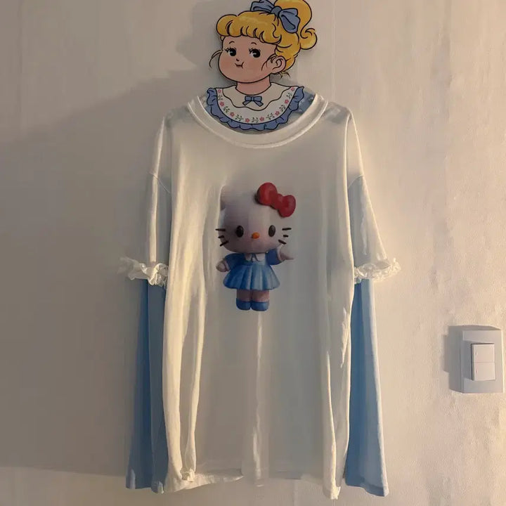 [BUNJANG] Kitty Vintage Long Sleeve T-shirt / 키티 긴팔티 빈티지