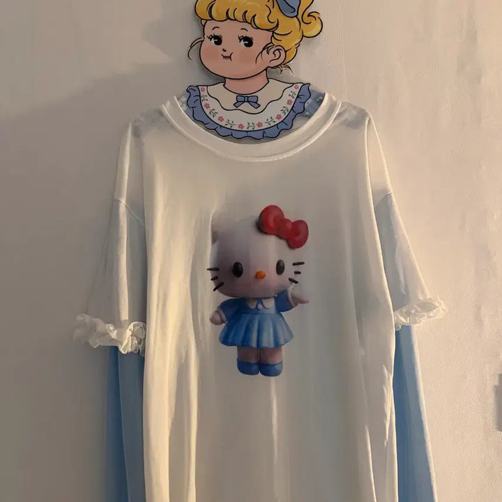 [BUNJANG] Kitty Vintage Long Sleeve T-shirt / 키티 긴팔티 빈티지