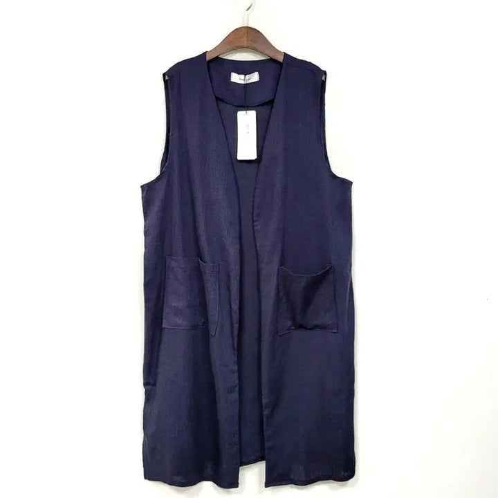 [BUNJANG] Studio Luks Navy Linen Open Vest / +스튜디오럭스 네이비 린넨 오픈 베스트 Y910