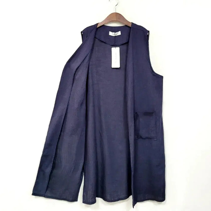 [BUNJANG] Studio Luks Navy Linen Open Vest / +스튜디오럭스 네이비 린넨 오픈 베스트 Y910