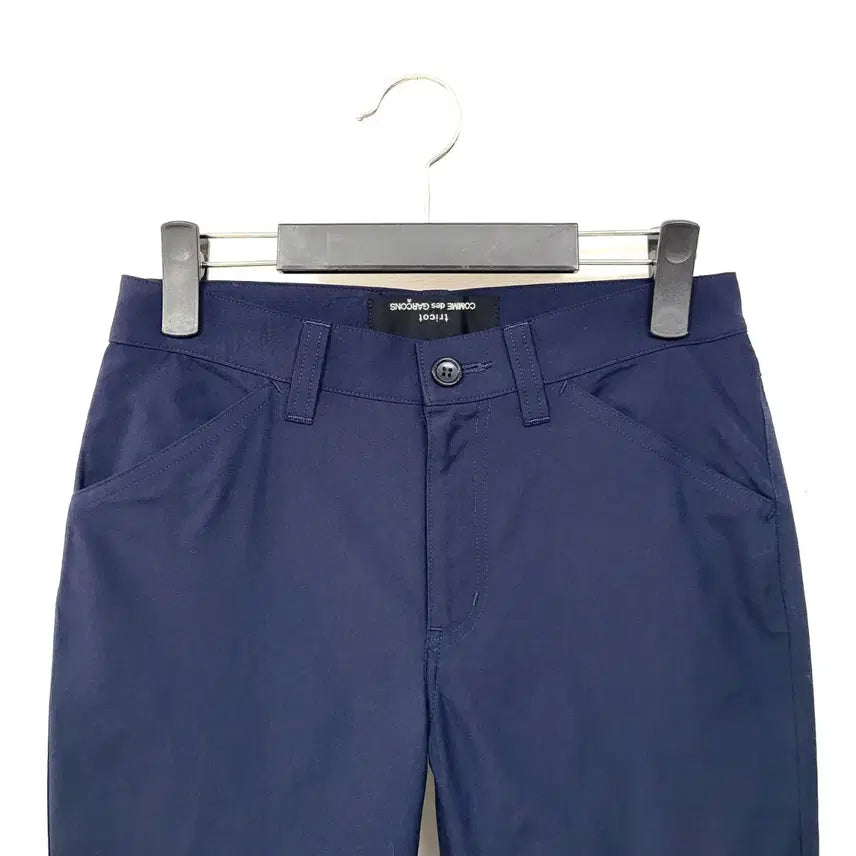 [BUNJANG] Comme des Garcons Tencel Navy Crop Semi-Wide Pants / +꼼데가르송 모+텐셀 네이비 크롭 세미 와이드 매장판 Y911