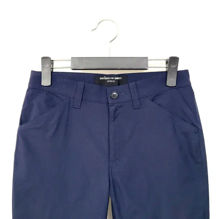 [BUNJANG] Comme des Garcons Tencel Navy Crop Semi-Wide Pants / +꼼데가르송 모+텐셀 네이비 크롭 세미 와이드 매장판 Y911