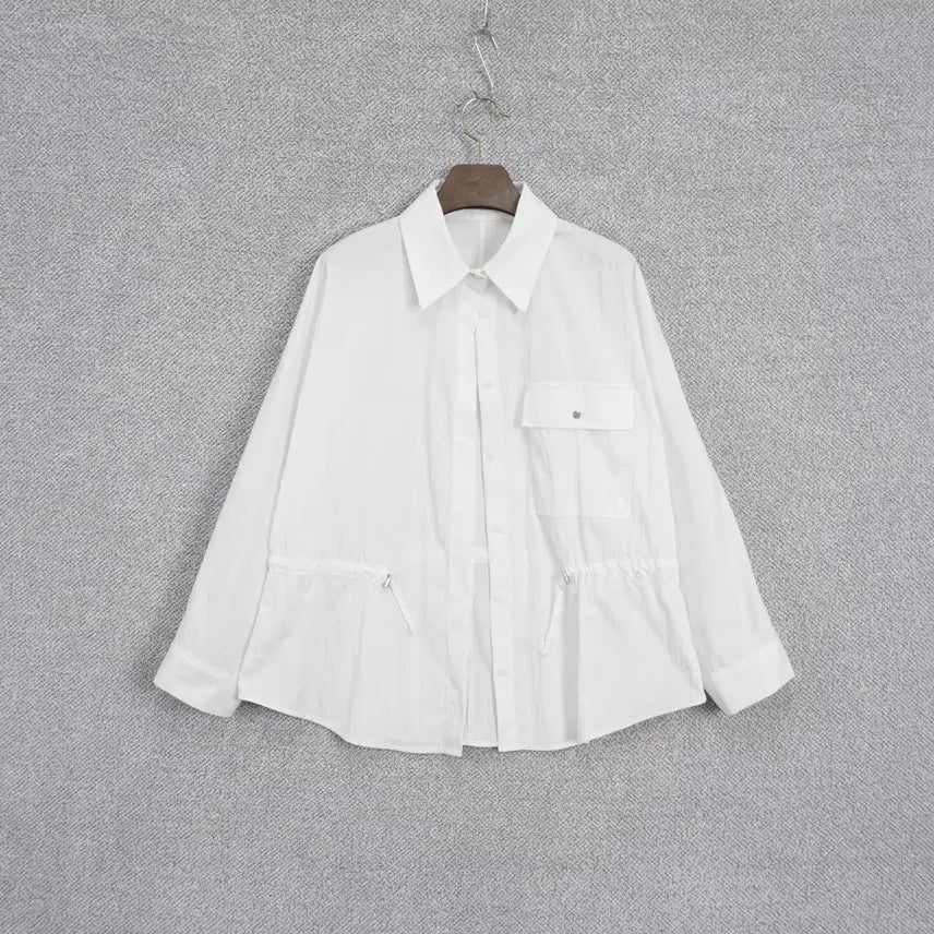 [SOLD OUT] 바나나 여성 바스락 셔츠형 허리끈 자켓 free