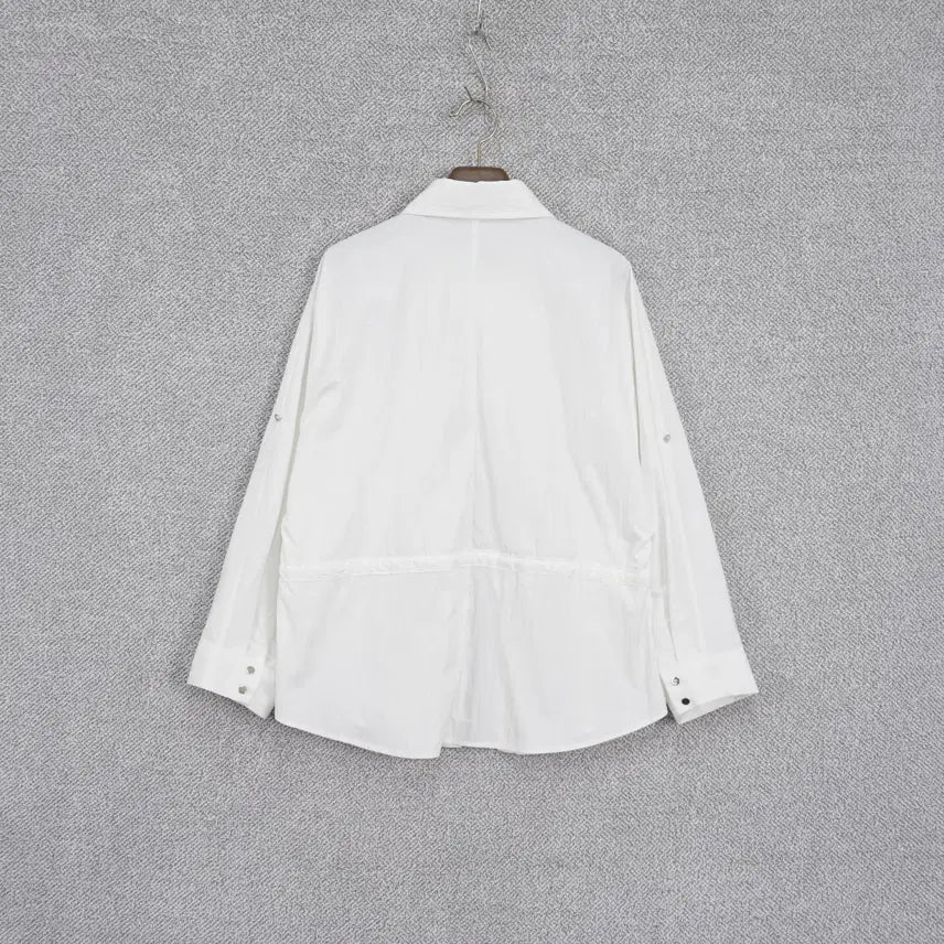 [SOLD OUT] 바나나 여성 바스락 셔츠형 허리끈 자켓 free