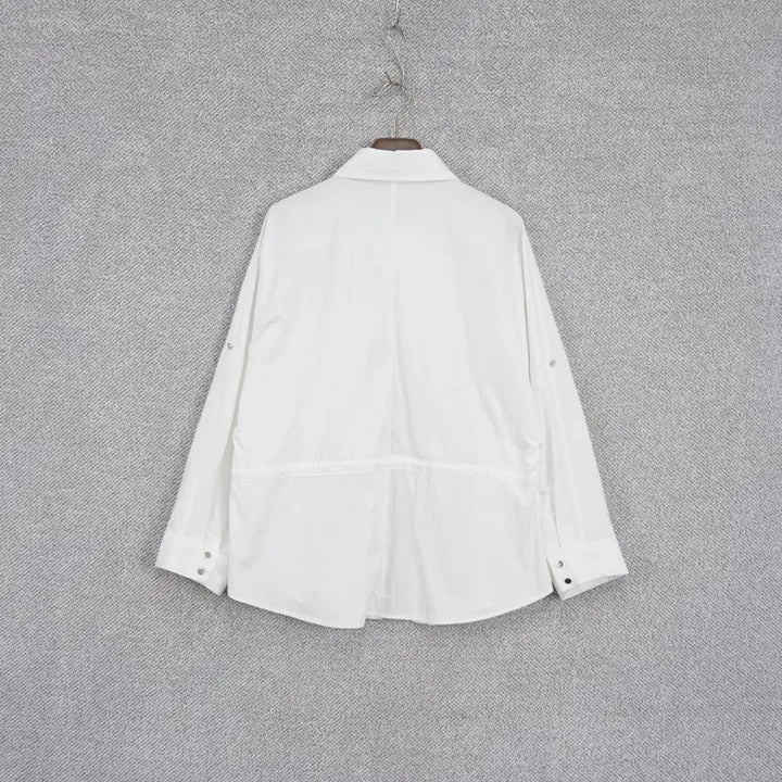 [SOLD OUT] 바나나 여성 바스락 셔츠형 허리끈 자켓 free