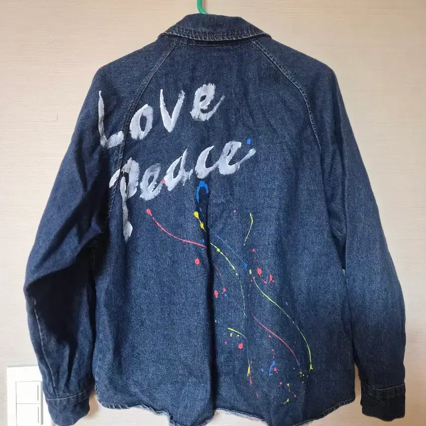 [BUNJANG] Clizy Denim Jacket with Painting Detail / clizy 데님 셔츠 페인팅 포인트