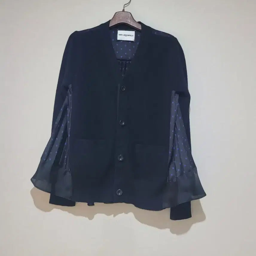 [BUNJANG] Karl Lagerfeld Black Cardigan Blouse / 칼 라거펠트 가디건 블라우스 블랙