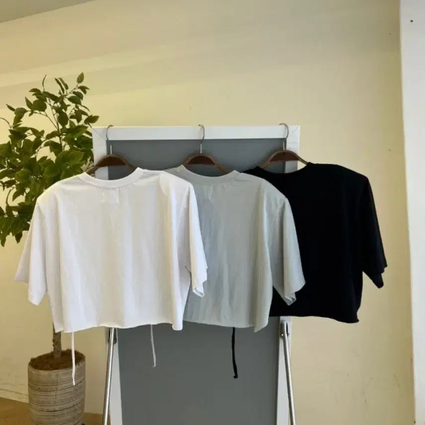 [BUNJANG] J.Fit Crop Pad Short Sleeve T-shirt / (새상품)제이핏 크롭 패드 반팔티 벨201 진바니 엔티크제이 벨201