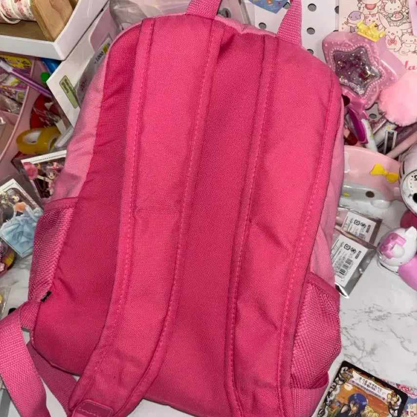 [BUNJANG] Adidas Mickey Mouse Mini Backpack / 아디다스 빈티지 핑크 미키마우스 미니 데이지 콜라보 백팩 가방 파우치