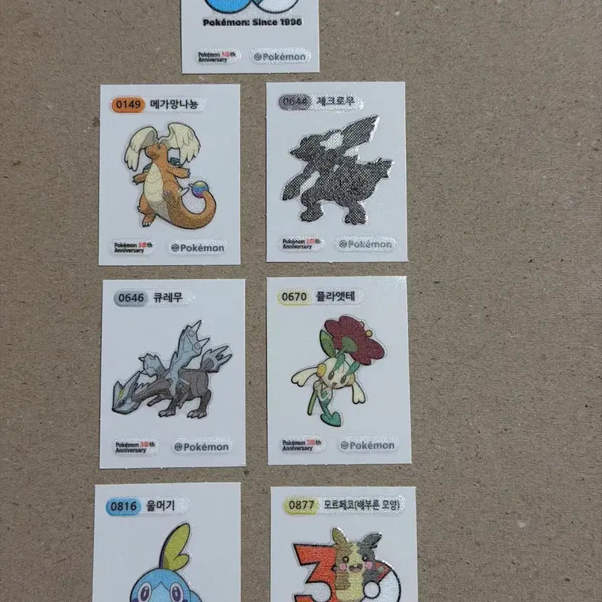 [BUNJANG] Pokemon 30th Anniversary Ttipu Seal Set of 7 / 포켓몬 30주년 띠뿌씰 41종