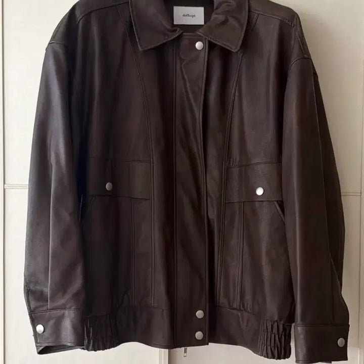 [BUNJANG] DopeCept Leather Oversized Blouson Jacket - Brown / 도프셉 레더 오버핏 블루종 자켓 브라운 free