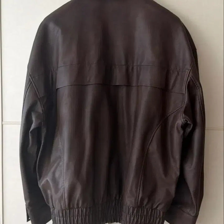 [BUNJANG] DopeCept Leather Oversized Blouson Jacket - Brown / 도프셉 레더 오버핏 블루종 자켓 브라운 free
