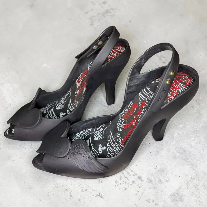 [BUNJANG] Vivienne Westwood x Melissa Wing Heart Heels (Size 39 / 245-250mm) / [정품] 비비안웨스트우드 x 멜리사 윙 하트 힐 (245~250)