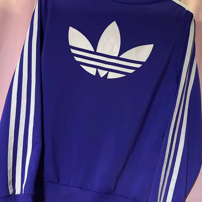 [BUNJANG] Adidas Firebird Purple Track Top / 아디다스져지 아디다스 파이어버드 보라 퍼플 화이트 트랙탑 불꽃 집업