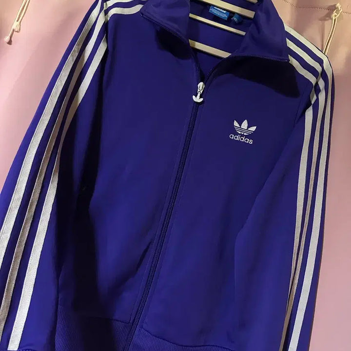 [BUNJANG] Adidas Firebird Purple Track Top / 아디다스져지 아디다스 파이어버드 보라 퍼플 화이트 트랙탑 불꽃 집업