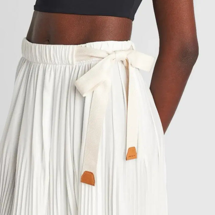 [BUNJANG] Prada White Crepe de Chine Skirt / 새제품 정품 프라다 화이트 스커트 40
