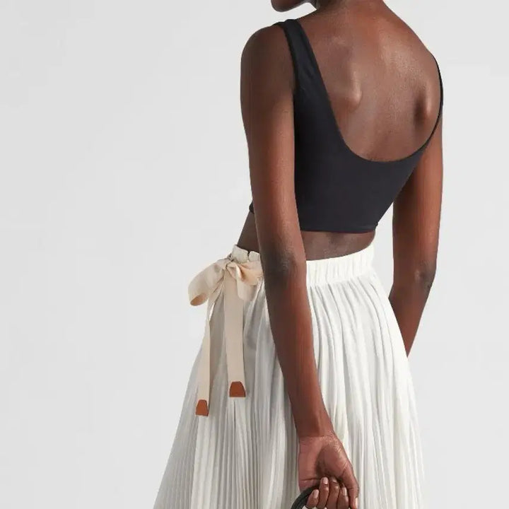 [BUNJANG] Prada White Crepe de Chine Skirt / 새제품 정품 프라다 화이트 스커트 40