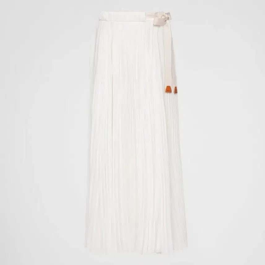 [BUNJANG] Prada White Crepe de Chine Skirt / 새제품 정품 프라다 화이트 스커트 40