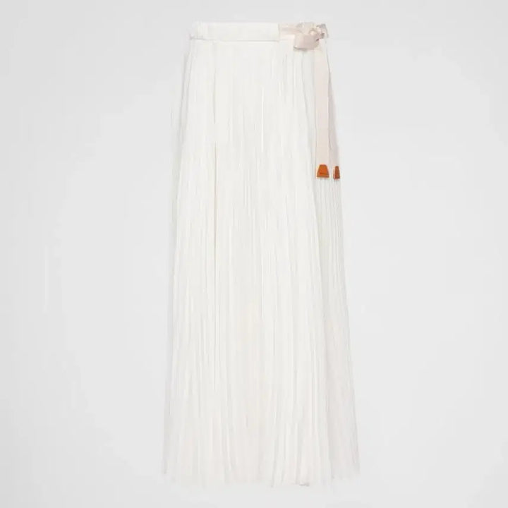 [BUNJANG] Prada White Crepe de Chine Skirt / 새제품 정품 프라다 화이트 스커트 40
