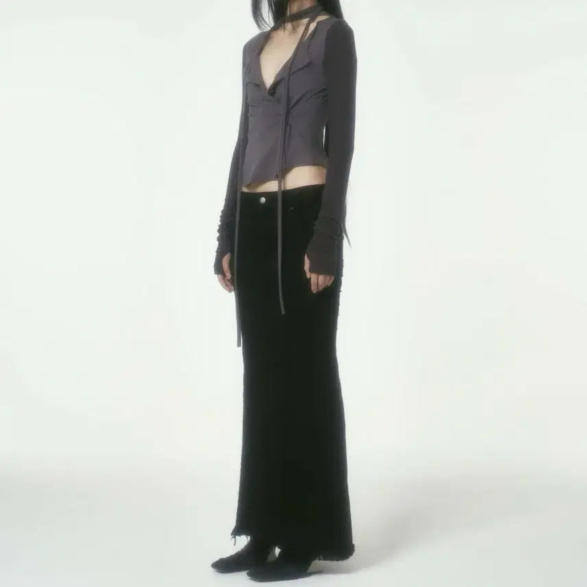 [BUNJANG] Bonne Washed Denim Skirt - Black / (2) 본네 워시드 데님 스커트 블랙 보헤미안서울