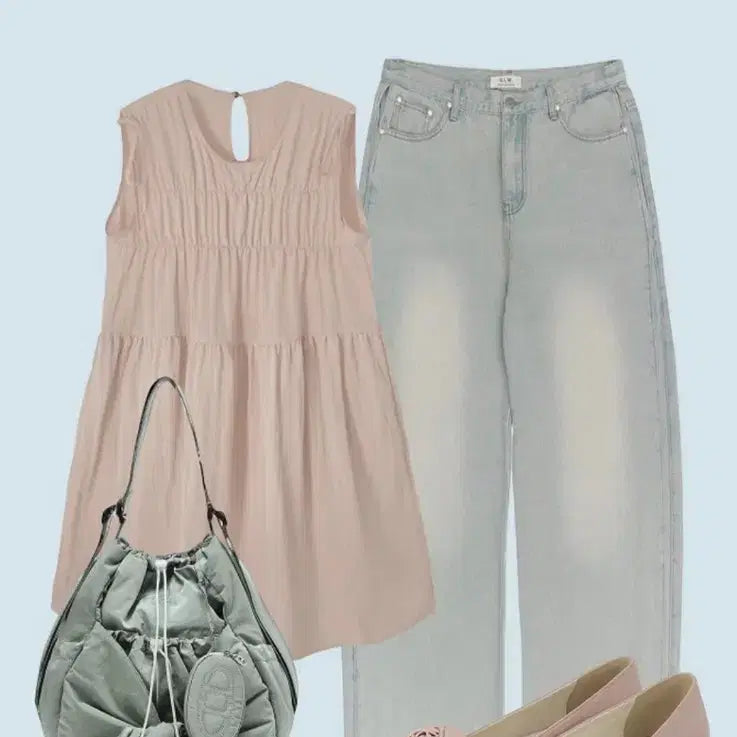 [BUNJANG] Oro Sheer Light Sleeveless Dress - Ice Pink / Oro 시어 라이트 슬리브리스 원피스_ice pink (라퍼지포우먼)