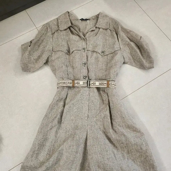 [BUNJANG] Hanseom Time Linen Jumpsuit / 한섬의류 타임 린넨 점프수트 90사이즈