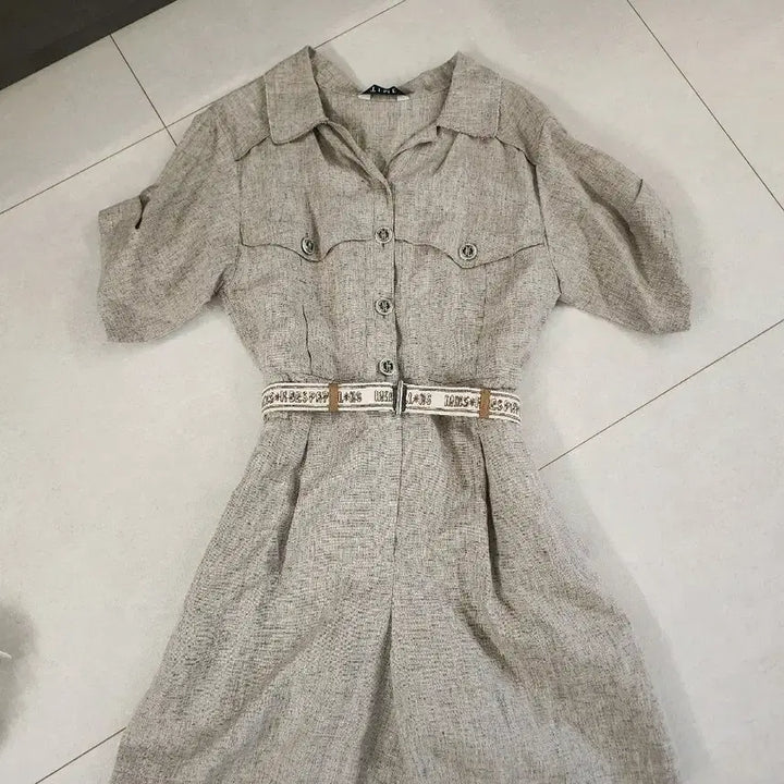 [BUNJANG] Hanseom Time Linen Jumpsuit / 한섬의류 타임 린넨 점프수트 90사이즈