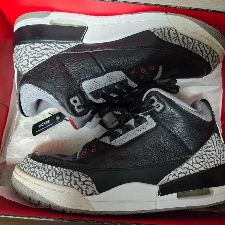 [BUNJANG] Nike Air Jordan 3 Black Cement Sneakers / 나이키 에어 조던 3 블랙 시멘트 265