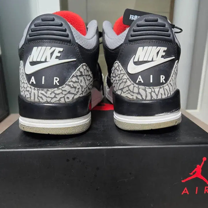 [BUNJANG] Nike Air Jordan 3 Black Cement Sneakers / 나이키 에어 조던 3 블랙 시멘트 265