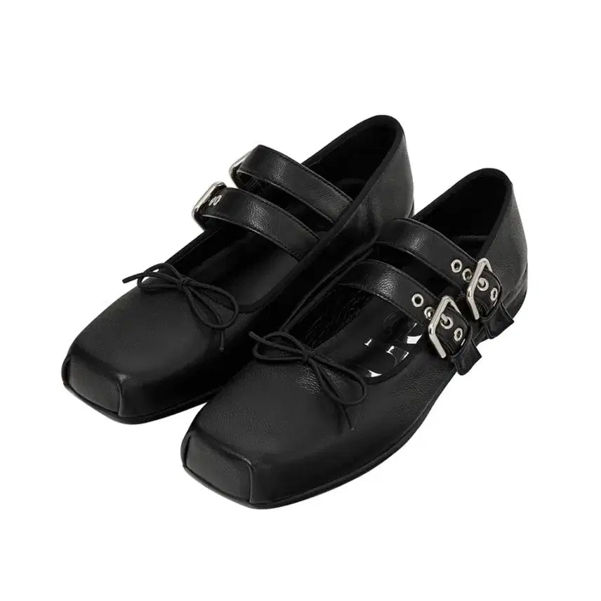 [BUNJANG] Open YY Buckle Ballet Flats - Black / Open YY 오픈와이와이 버클 발레 플랫 블랙
