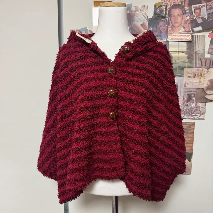 [BUNJANG] Mori Girl Hagumi Red Hooded Cape / 성냥팔이 모리걸 하구미 레드 후드 망토