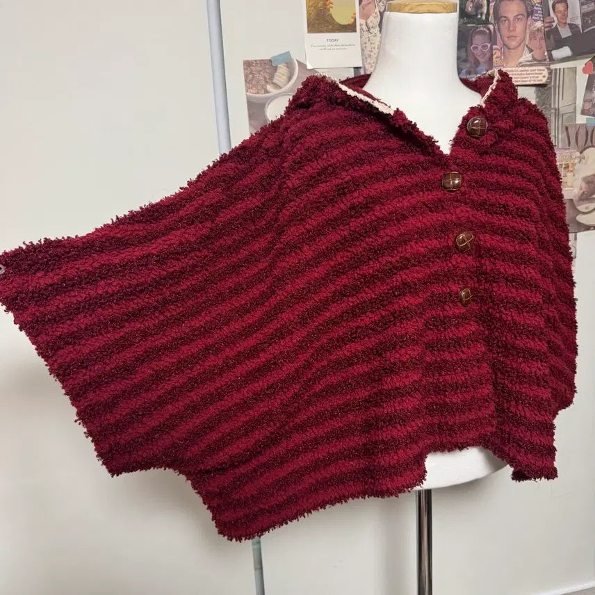 [BUNJANG] Mori Girl Hagumi Red Hooded Cape / 성냥팔이 모리걸 하구미 레드 후드 망토