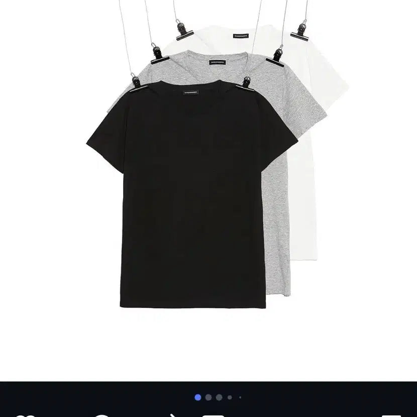 [BUNJANG] PEACEMINUSONE 3Pack Pocket T-Shirt Set (White + Grey) / 피스마이너스원 쓰리포켓 티셔츠