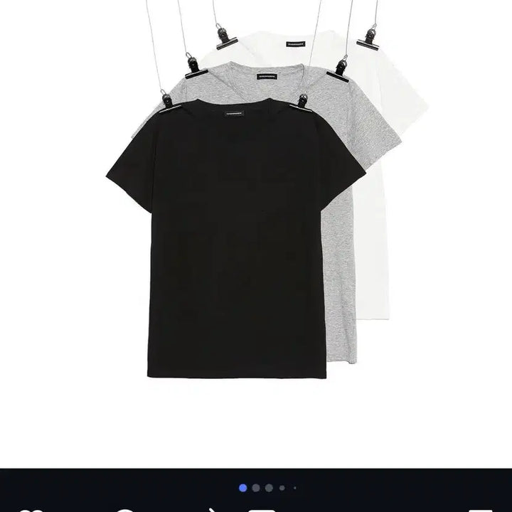 [BUNJANG] PEACEMINUSONE 3Pack Pocket T-Shirt Set (White + Grey) / 피스마이너스원 쓰리포켓 티셔츠