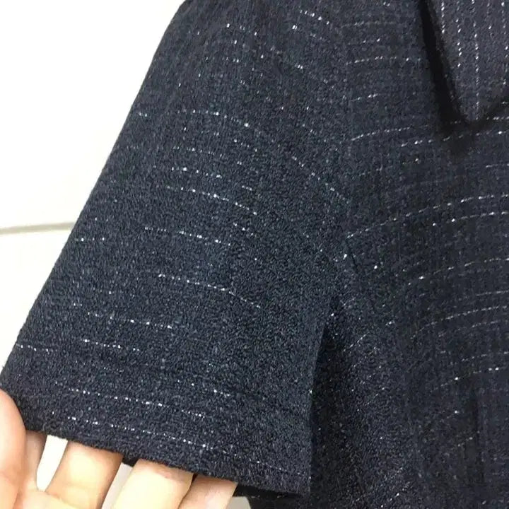 [SOLD OUT] JJ JIGOTT 지고트 네이비 크롭 반팔트위드자켓  플레어롱스커트 셋트