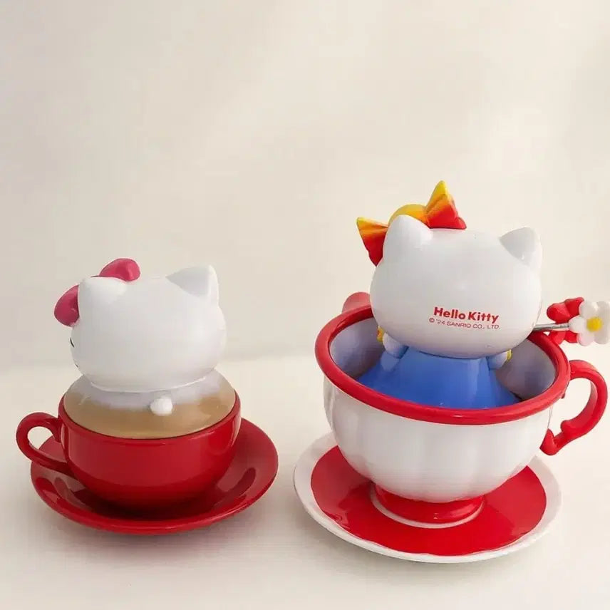 [BUNJANG] Hello Kitty Tea Cup Figure Bundle Set / 헬로키티 찻잔 피규어  키티 라떼 잔피규어  일괄
