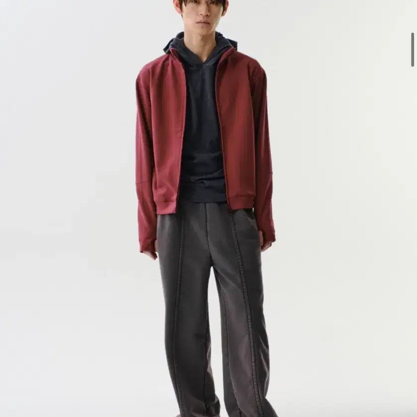 [BUNJANG] DIVEIN LIGHT UNIFORM ZIP-UP JERSEY BURGUNDY / 다이브인 LIGHT UNIFORM ZIP-UP JERSEY BUR