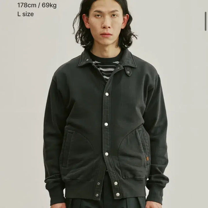 [BUNJANG] Universal Overall Snap Sweat Cardigan Vintage Black XL / [새상품] 유니버셜오버롤 스냅 스웻 가디건 빈티지블랙 XL