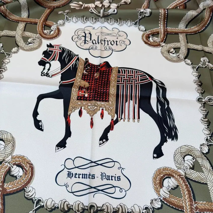[SOLD OUT] 에르메스 클래식 마마 프린트 새틴 스카프 90cm