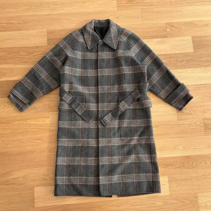 [BUNJANG] Solid Homme Check Balmacaan Coat / 솔리드옴므 체크 발마칸 코트 50(105)