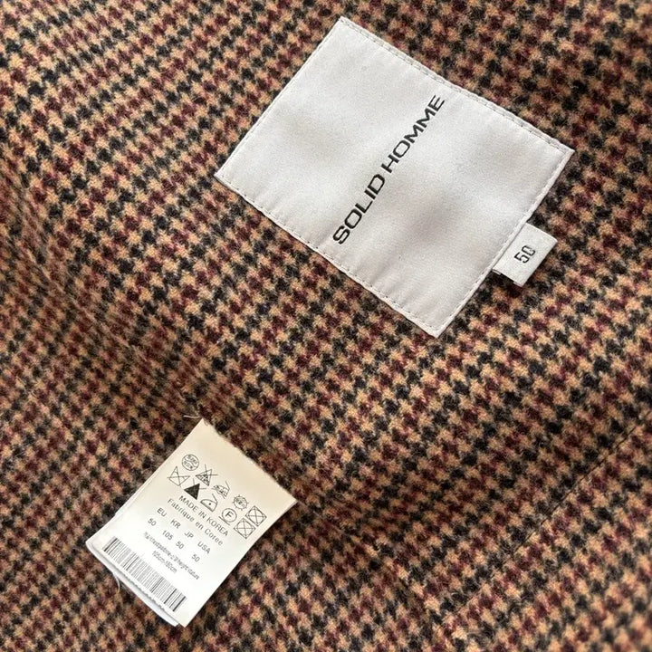 [BUNJANG] Solid Homme Check Balmacaan Coat / 솔리드옴므 체크 발마칸 코트 50(105)