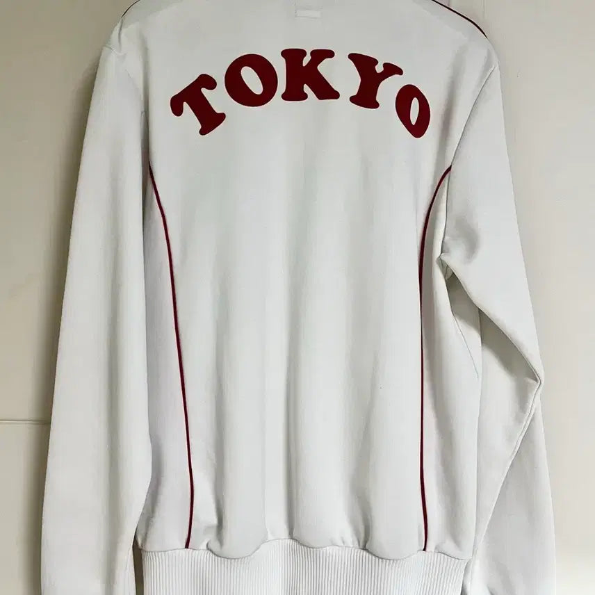 [BUNJANG] Adidas Tokyo Track Top Zip-up White Red 95 / 아디다스 트랙탑 도쿄 져지 집업 흰색 레드 95