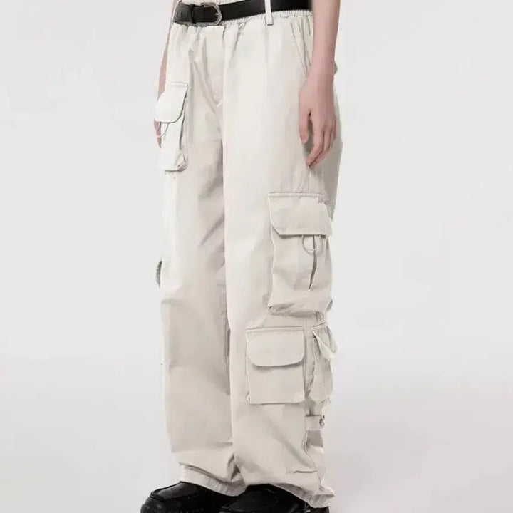 [BUNJANG] Flare Up Karina Parachute Cargo Pants / 카리나착용/플레어업 E95 파라슈트 카고바지 크림 flare up 무신사