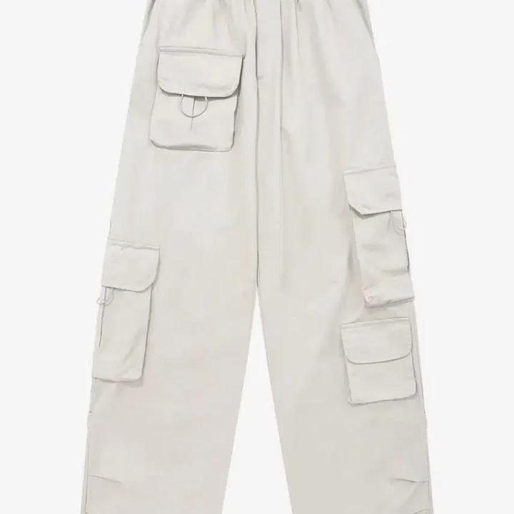[BUNJANG] Flare Up Karina Parachute Cargo Pants / 카리나착용/플레어업 E95 파라슈트 카고바지 크림 flare up 무신사