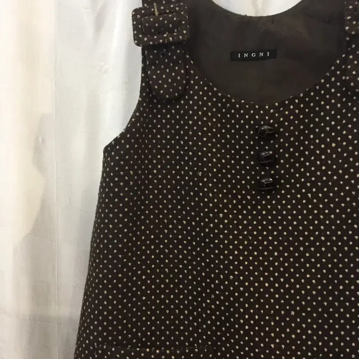 [BUNJANG] Ingni Latte Gyaru Brown Dot Dress / Ingni 잉그니 라떼갸루 하구미 브라운 도트 원피스