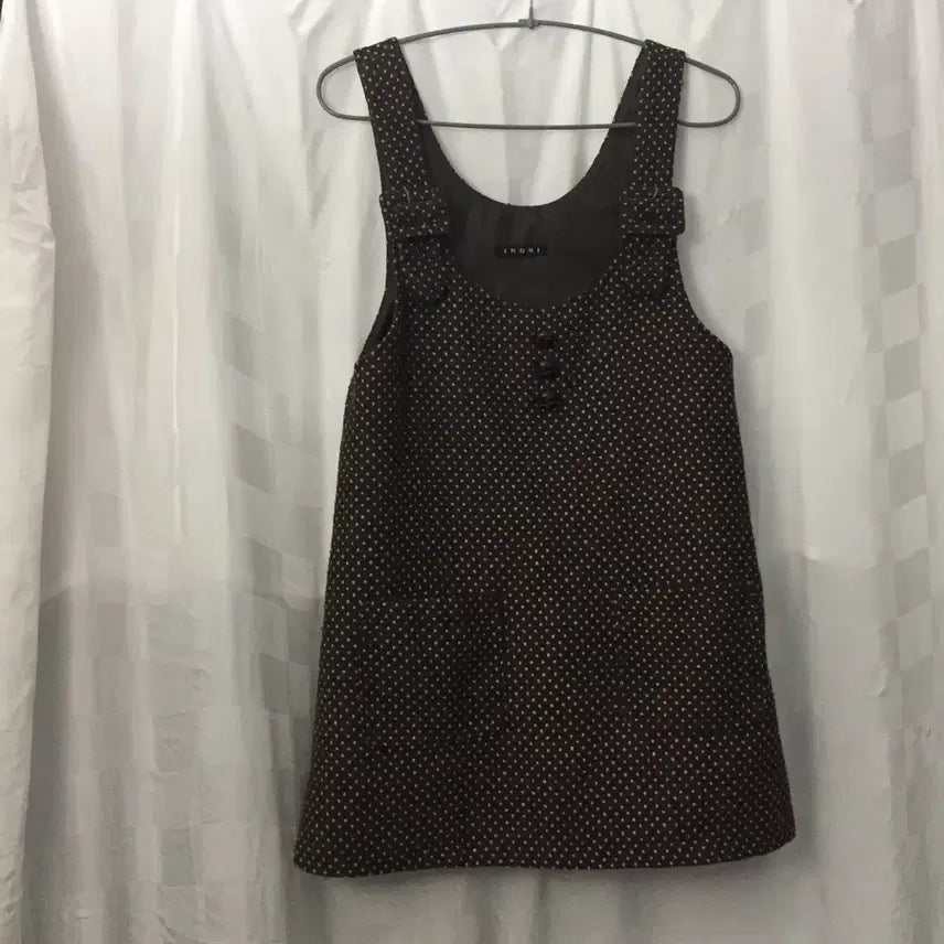 [BUNJANG] Ingni Latte Gyaru Brown Dot Dress / Ingni 잉그니 라떼갸루 하구미 브라운 도트 원피스