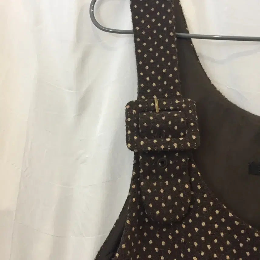 [BUNJANG] Ingni Latte Gyaru Brown Dot Dress / Ingni 잉그니 라떼갸루 하구미 브라운 도트 원피스